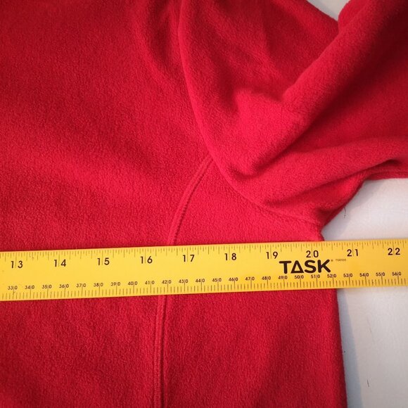 Lands End Ladies Size Medium Fitted Red 1/4 Zip Fleece Pullover - Picture 9 of 9